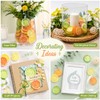 60 Pcs Artificial Lemon Slices Fake Fruit Props Yellow Green