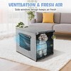 Akinerri Dog Crate Cover with Mesh Window, Double Door Waterproof