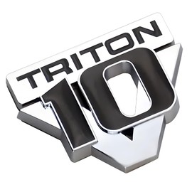 2 Pack Triton V10 Emblem Replacement for 2005-2011 Tailgate 3D Sticker Badge Nameplate (Silver Black)