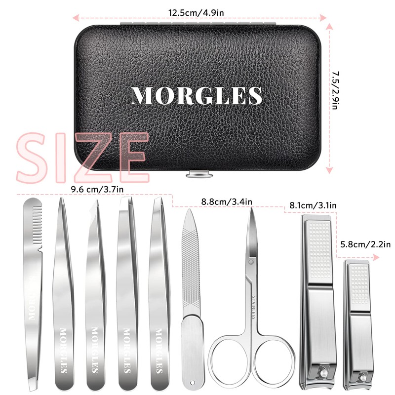 Tweezers and Nail Clipper Set with Case for Men Women,
