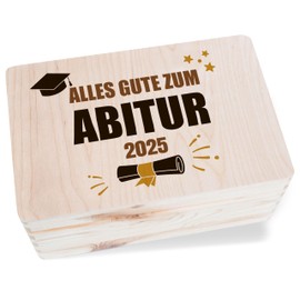 Wooden Box - Graduation - Alles Gute zum Abitur 2025 | Memory Box ABI | Box for Memories Abitur | Gift Abitur 2025-30 x 20 x 14 - Wood - Bachelor