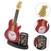 Levemolo Lifelike Violin Clock with Pen Holder Decorative Desktop Clock