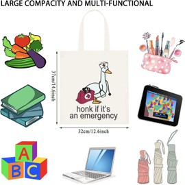 WCGXKO Honk If It’s An Emergency Registered Nurse Goose Tote Bag RN Nurse ER Gift Funny Goose Lover Gift Nurse Weeks merch (An Emergency Tote)
