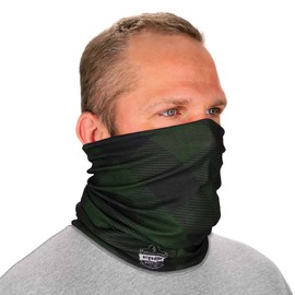 Ergodyne - 42212 Chill Its 6485 Neck Gaiter, Multiple Ways to Wear Headband, Green Buffalo Plaid
