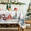 Horaldaily Christmas Tablecloth 52×70 Inch, Winter Snowman House Christmas Trees