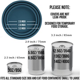 OHMO Dosendeckel Katzenfutter, Universal Silikon Deckel für Dosen für Tierfutter(70g, 85g, 200g, 400g usw.), BPA-frei, Dunkelblau, 2er-Set