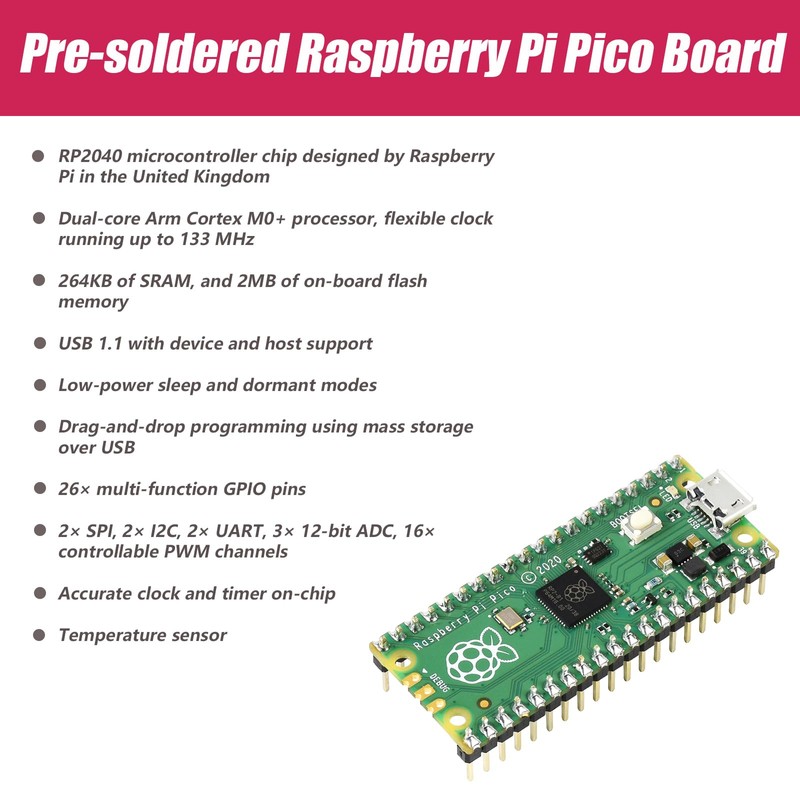 Adeept Ultimate Sensor Kit for Raspberry Pi Pico(Included) with 35