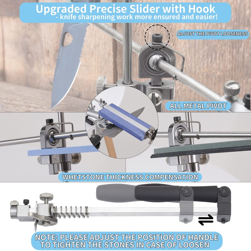 CWOVRS Knife Sharpening Kit, RX-009 Guided Knife Sharpening System, 360°