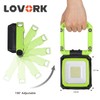 LOVORK 2 Pack Rechargeable Work Light Clamp Rotating Flood Light,