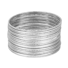 JJJDreams 20 Pieces Engraved Alloy Bangles for Women, Bracelet Set, Plated Stacking Bangles, Stainless Steel