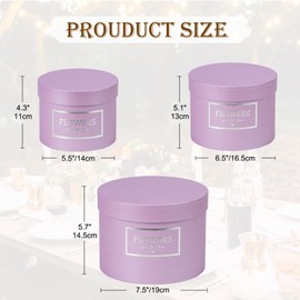 Set of 3 Round Gift Box Flower Box with Foil Storage Box with Lid Cardboard Boxes Cardboard Gift Box Jewellery Box Packaging for Flowers Black Diameter 15/17/20 cm