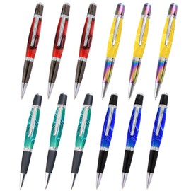 Legacy Woodturning Viceroy Pen Kit, 12 Piece Variety Pack with Chrome Finishes, Includes 3 each of Chrome and Black Chrome, Chrome and Matte Black Chrome, Chrome and Tie Dye, Chrome and Gun Metal