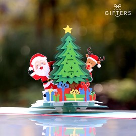 HAPPY GIFTERS Christmas Tree Pop Up Cards - 3D Greeting Pop Up Cards - Xmas Gifts Pop Up Card - Christmas Cards For Family Members - Niece and Nephew Christmas Card