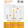 CRLight 4W Candelabra LED Edison Bulb 45W Equivalent 2700K Warm