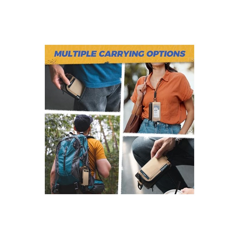 VULKIT Cartera para llaves impermeable con cordón para hombres y