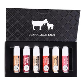 Dionis Goat Milk Skincare Lip Balm Set, Beeswax, Shea Butter & Coconut Oil Self Care Made in The USA, Cruelty Free, Paraben Free Hydrating Moisturizer for Dry Lips, Candy Box Assorted Scents, 0.28oz