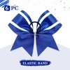 6PCS Large Glitter Cheer Bows Royal Blue and White 8"