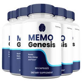 Memo Genesis Supplement Pills, All Natural Brain and Cognitive Clarity Support, MemoGenesis Capsules (5 Pack)