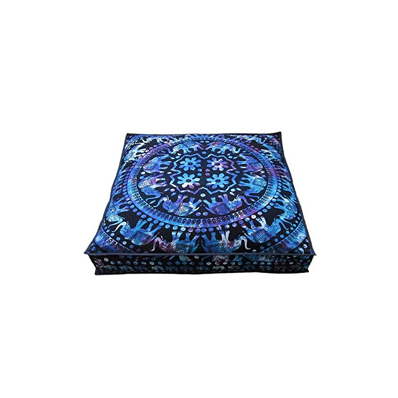 ICC Large Square Floor Pillow Cover Hippie Ottoman Pouf Cover