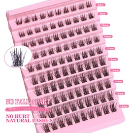 Proamate Cluster Lashes Individual Lashes DIY Eyelash Soft Natural Easy Fan Lash Individual False Lashes for Personal Use at Home (G2150D eyelash kit)