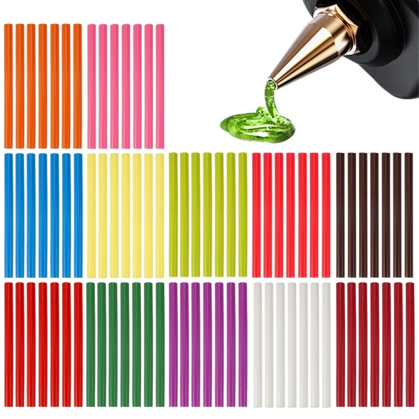Pack of 84 Colourful Hot Glue Sticks, Hot Glue Sticks