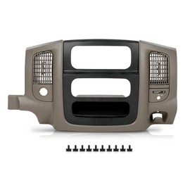 Center Dash Radio Bezel Trim W/Air Vents & Storage, Fit Dodge Ram 1500 2002-2005/2500 3500 2003 2004 2005, Radio Panel Instrusment Dashboard Cover, Beige