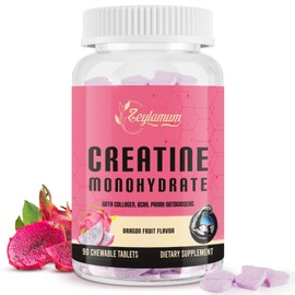 Zeylamum Creatine for Women | with Hydrolyzed Collagen, BCAA | 3G Creatine Chews for Women Booty Gain, Lean Muscles, Recovery & Energy, Vegan, Sugar Free Creatine, Powder Alternative, 30 Servings