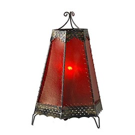 Casandra LED Table Lamp Oriental Lamp Metal and Plastic Bedside Lamp Decorative Light (Pyramid Shape)