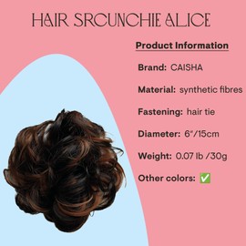 PRETTYSHOP Scrunchie Scrunchy Bun Up Do Hair piece Hair Ribbon Ponytail Extensions Wavy Curly or Messy brown mix 4H30A