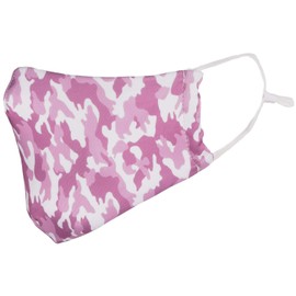 styleBREAKER Unisex Fabric Mask with Camouflage Camouflage Pattern, Double Layer, Reusable, Washable, Community Mask 08040004, Pink-White