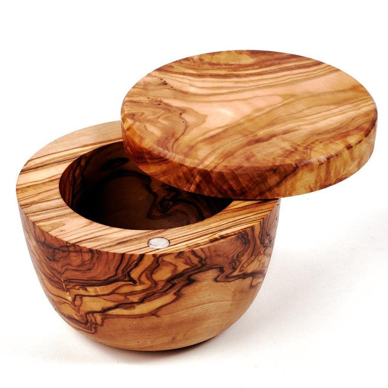 Das OLIVENHOLZBRETT Magnetic Box with Swivel Lid Flat / Round