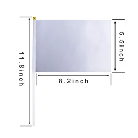 WXTWK 12 Pack Solid White Blank Flag Small Mini Plain White DIY Color Flags On Stick,marking decoration supplies,Grand Opening,Kids Birthday,Party Events Celebration