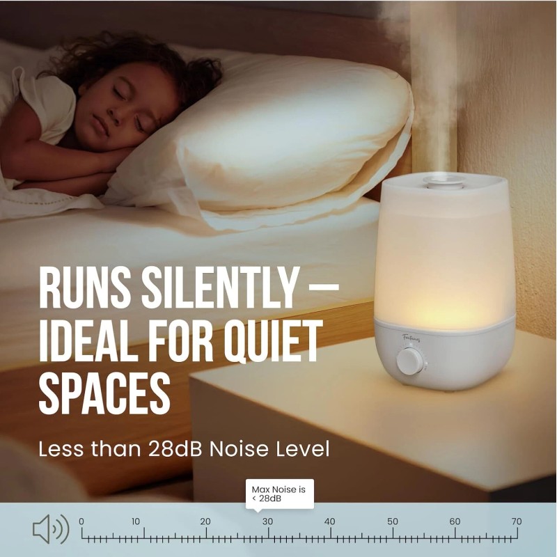 Luxury Top-Fill Cool Mist Humidifier - 360° Ultra-Fine Mist