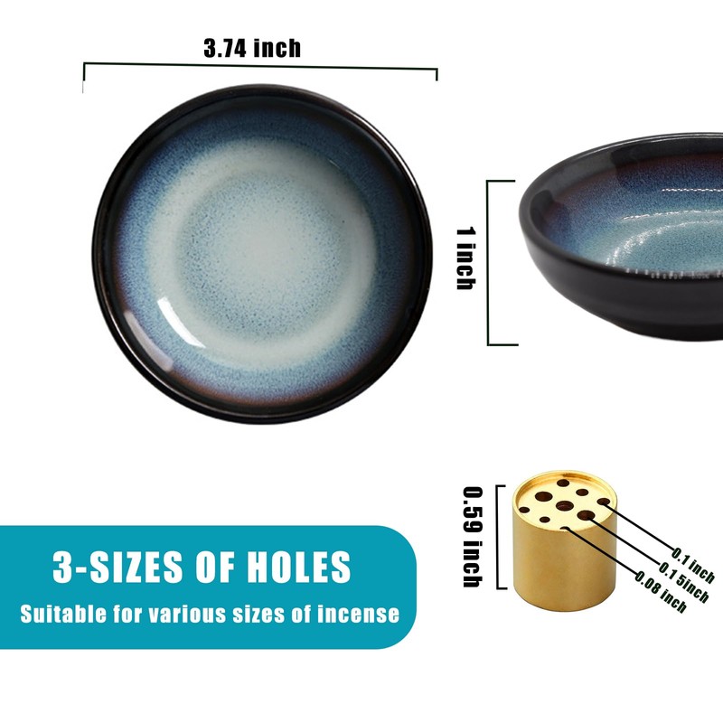 Pddyier Ceramic Incense Burner Holder for Sticks, Handmade Incense Cone