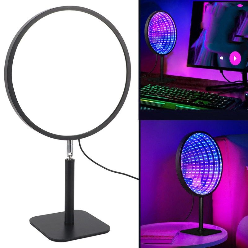 3D Mirror Tunnel Light 3D Night Light with Mirror RGB