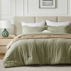 CozyLux King Size Comforter Set - 3 Pieces Olive Green
