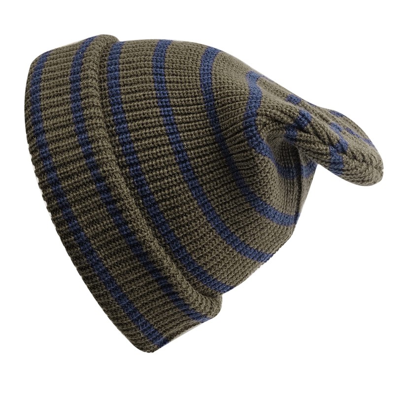 CLAPE Unisex Leather Patch Beanie Knitted Hat Soft Warm Beanie