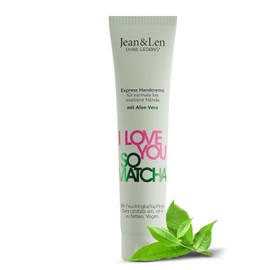 Jean & Len I Love You So Matcha Hand Cream, for Normal to Dry Hands, Moisturises Hands, Absorbs Quickly, Vegan Hand Care, Parabens & Silicones, 75 ml