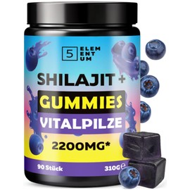 Shilajit Gummies High Dose 2200 mg | Pack of 90 - Himalaja Shilajit for Optimal Energy & Health - Reinforced Premium Mushroom Complex with Lion Mane, Reishi, Chaga & Cordyceps
