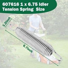 607616 Deck Idler Tension Spring 1 x 6.75 Compatible with Hustler Raptor Fastrak/Zero Turn Lawn Mower Replace Part 607616 122388 604291