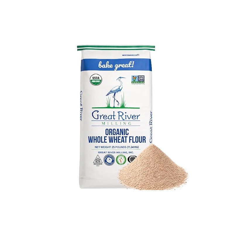 Great River Milling Organic Whole Wheat Flour | Unbleached &