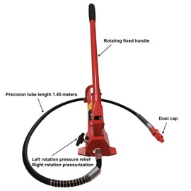 10 Ton Floor Jack Hydraulic Pump Ram Porta Power Kit Replacement Car Auto Body Frame Repair Tools with Long Handle 22000lbs Red