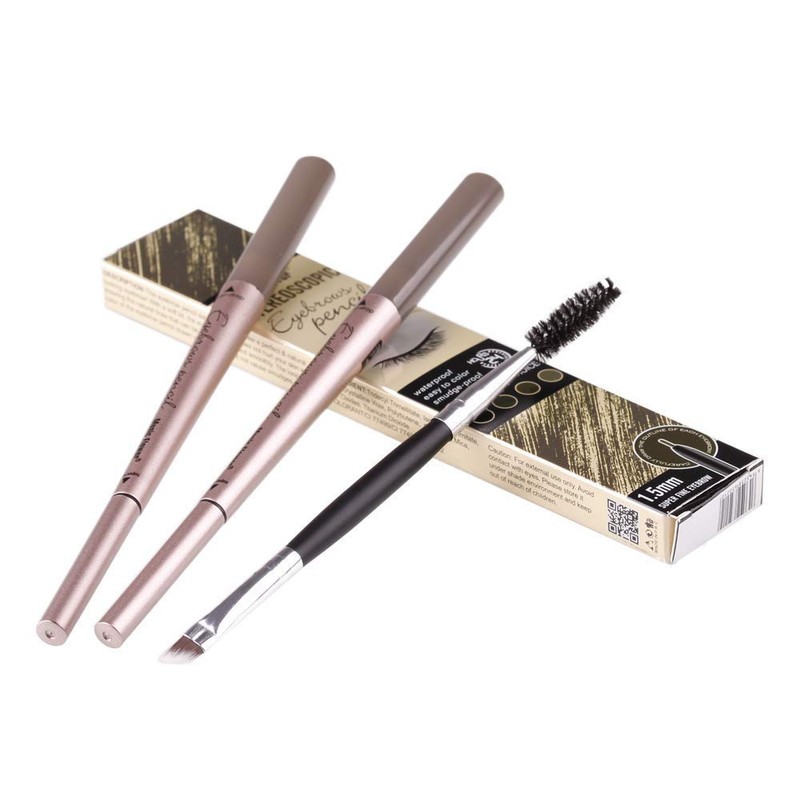 HeyBeauty Eyebrow Pencil with Brow Brush, Double Ended Eyebrow Pen,