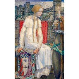 Repro Postcard: Elaine, Lady of Shalott - Art Nouveau - Edward Reginald Frampton