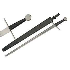 Medieval Plain Guard Stainless Steel Blade Leather Wrapped Handle 40 inch Sword