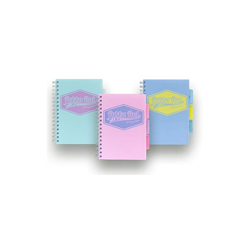 Pukka Blue A5 Project Book Wirebound Pastel Colour