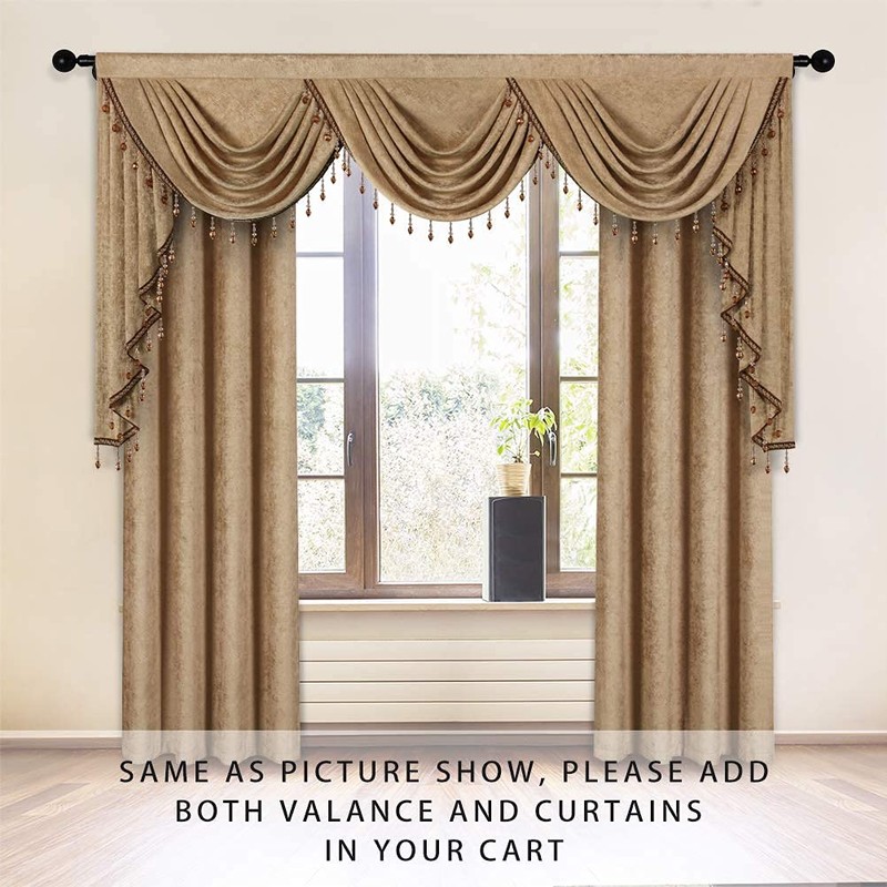 ELKCA Double-Sided Chenille Valance for Living Room Coffee Curtains Valance