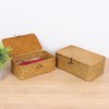 FEIALNDUO Wicker Shelf Baskets with Lid,Seagrass Storage Basket Bins Rectangular