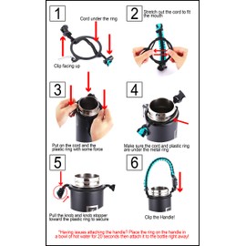 IRON °FLASK Paracord Handle - Fits Wide Mouth Water Bottles - Durable Carrier, Secure Accessories, Survival Strap Cord, Safety Ring, and Carabiner - Seven Core Paracord Bracelet