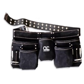 CLC 661X 11 pocket Suede Leather Apron Pouch Black 29 in. to 46 in.